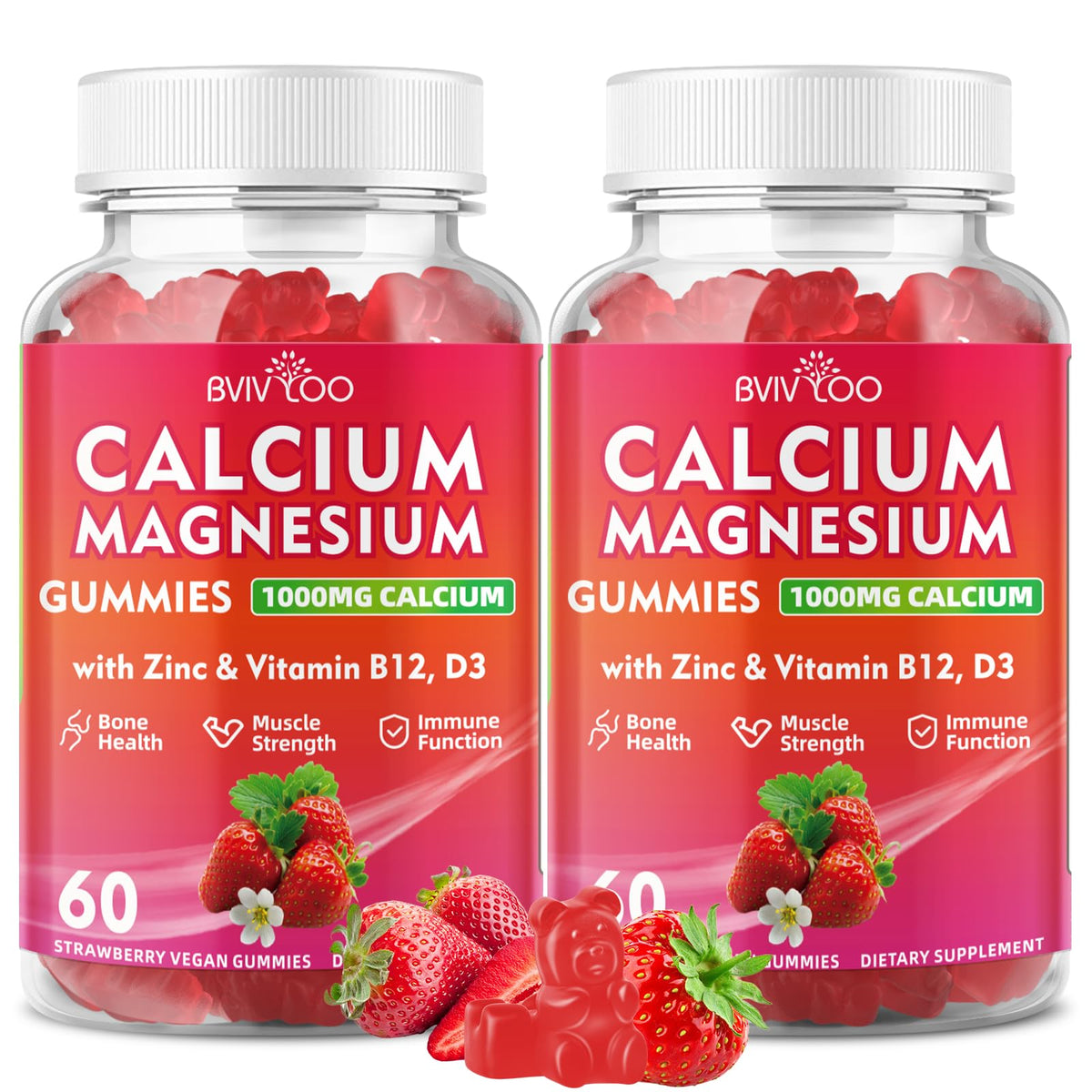 BVIVLOO frasco frontal mostrando 120 gominolas y etiquetado claro