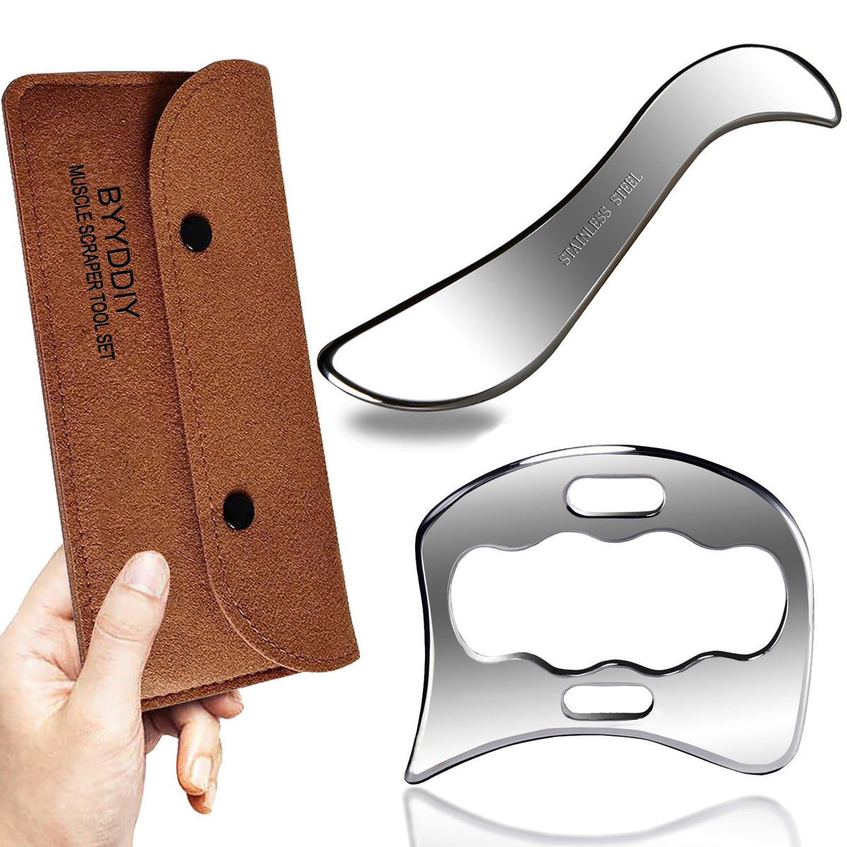 BYYDDIY imagen frontal del set mostrando herramientas y funda para almacenamiento práctico