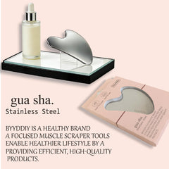 BYYDDIY gua sha junto a mano para comparar tamaño y control cómodo