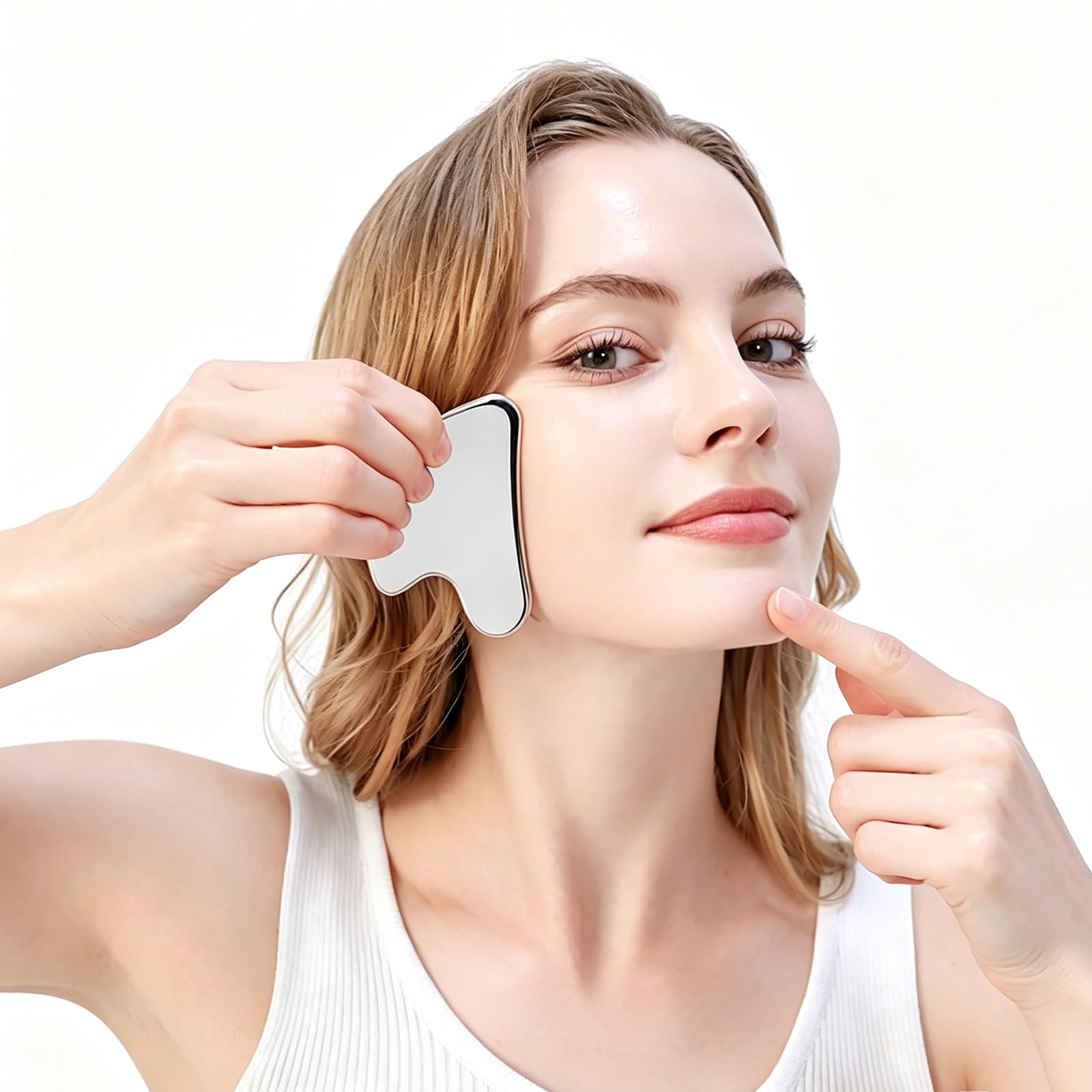 BYYDDIY gua sha usado en pierna con crema para masaje eficaz