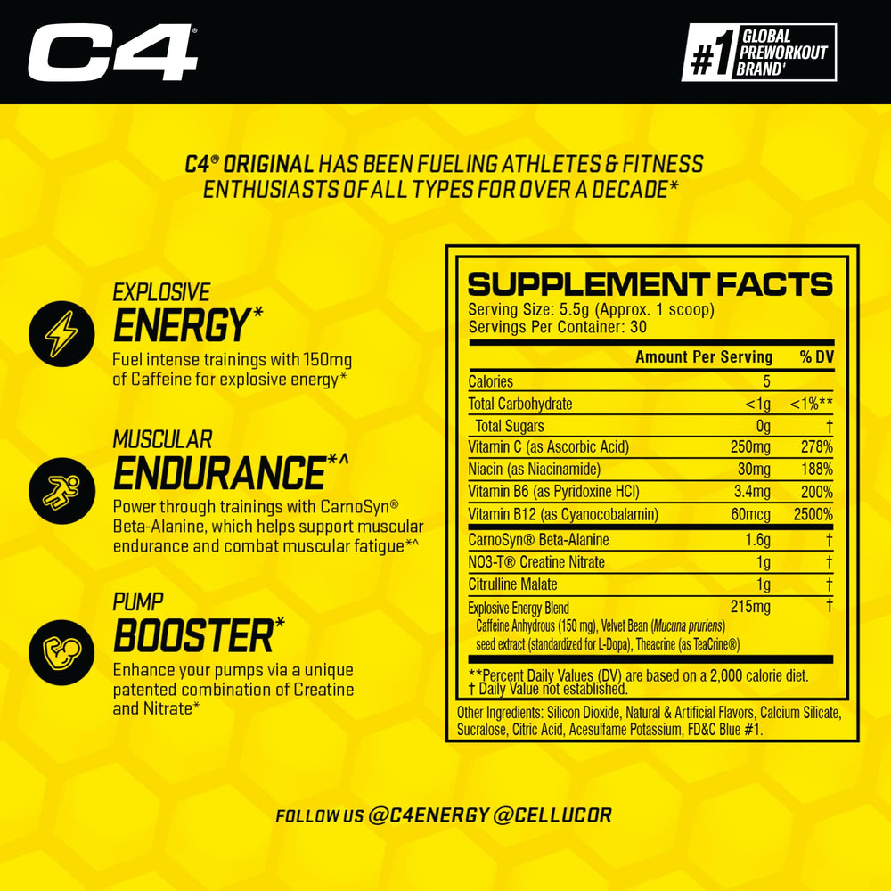 Vaso preparado con C4 Original listo para consumo para energía pre entrenamiento