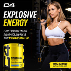 C4 etiqueta con ingredientes destacando beta-alanina y creatina