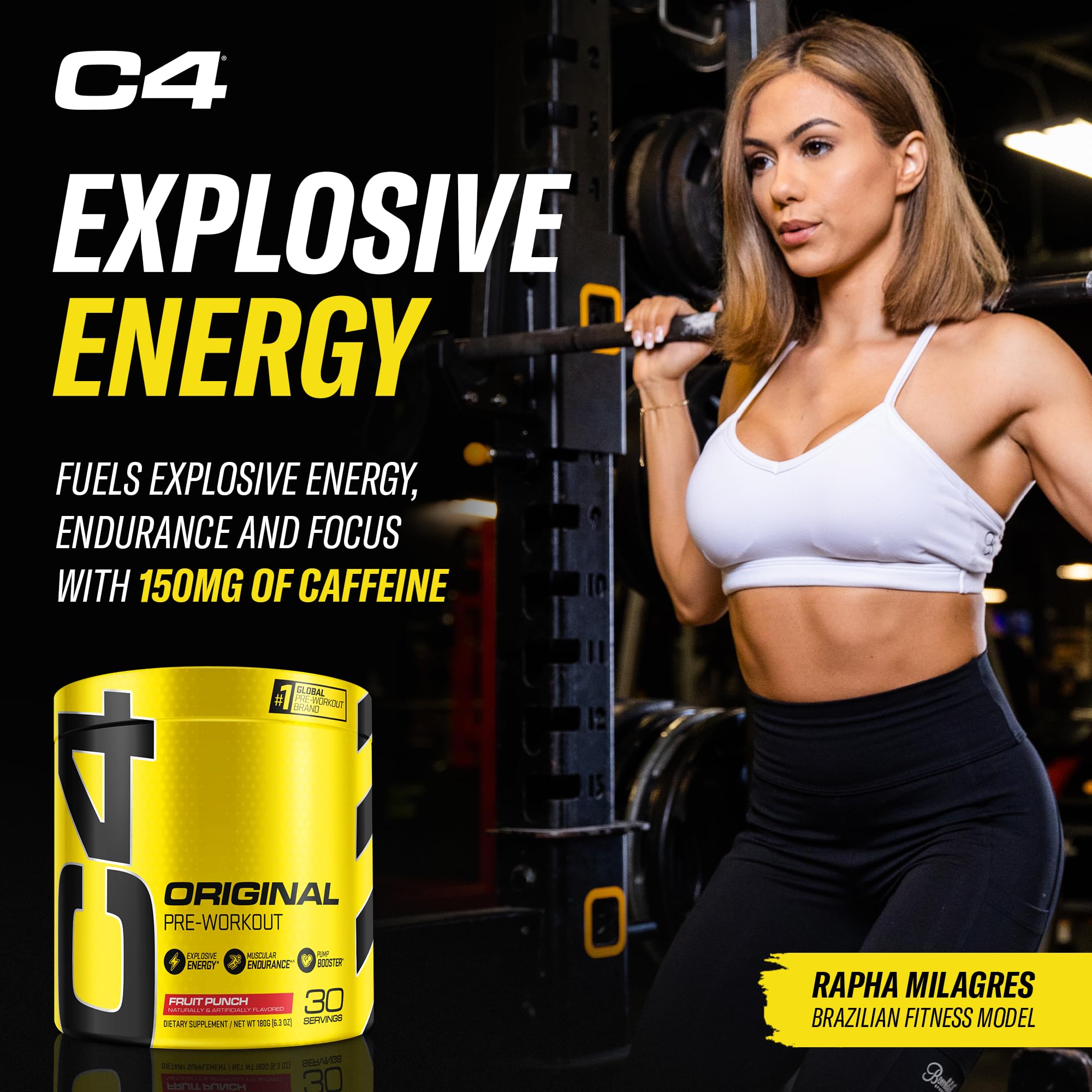 C4 etiqueta con ingredientes clara para evaluar composición