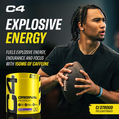 Envase C4 colocado en rack de gimnasio que motiva a entrenar