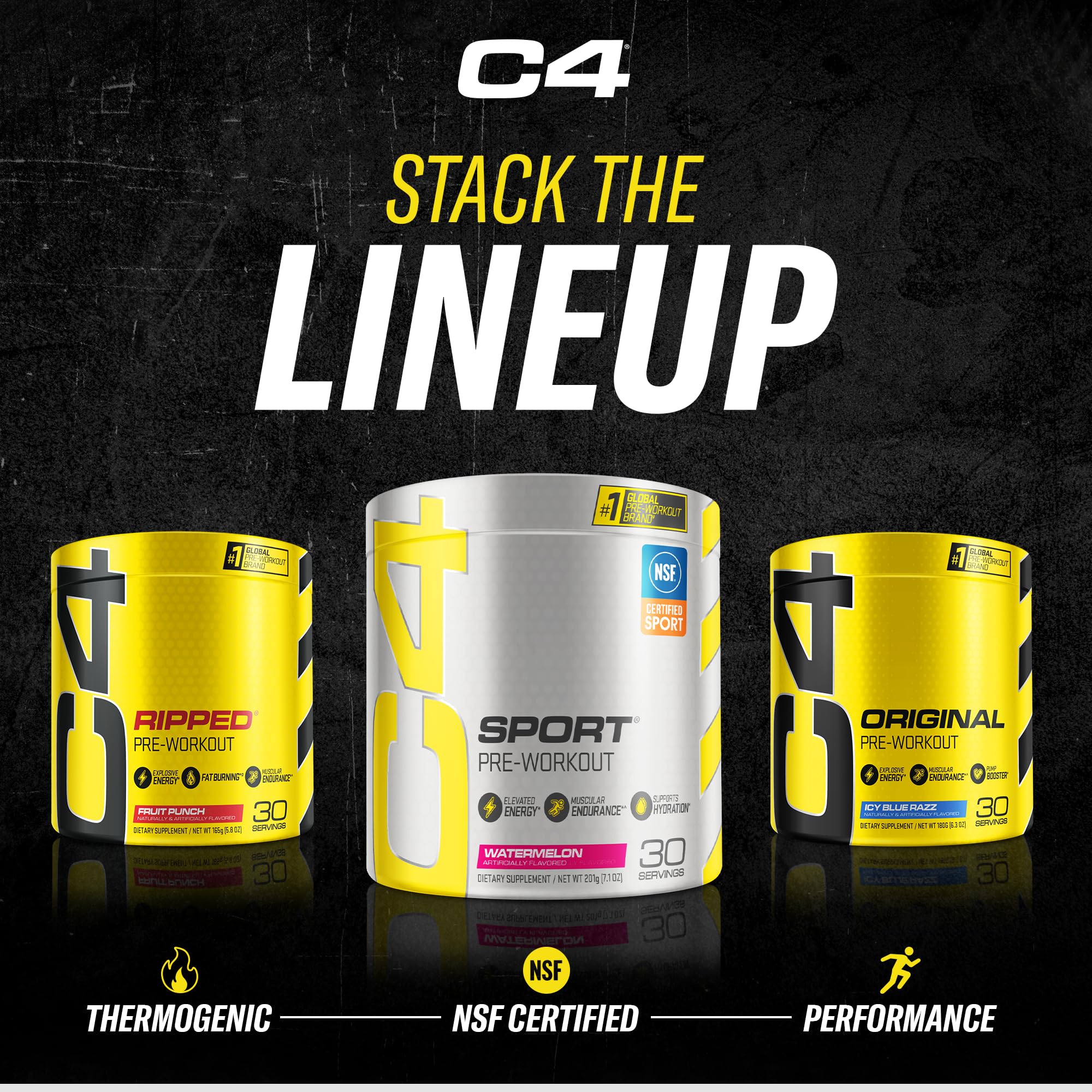 Atleta usando C4 antes de entrenar, C4 apoya sesiones intensas