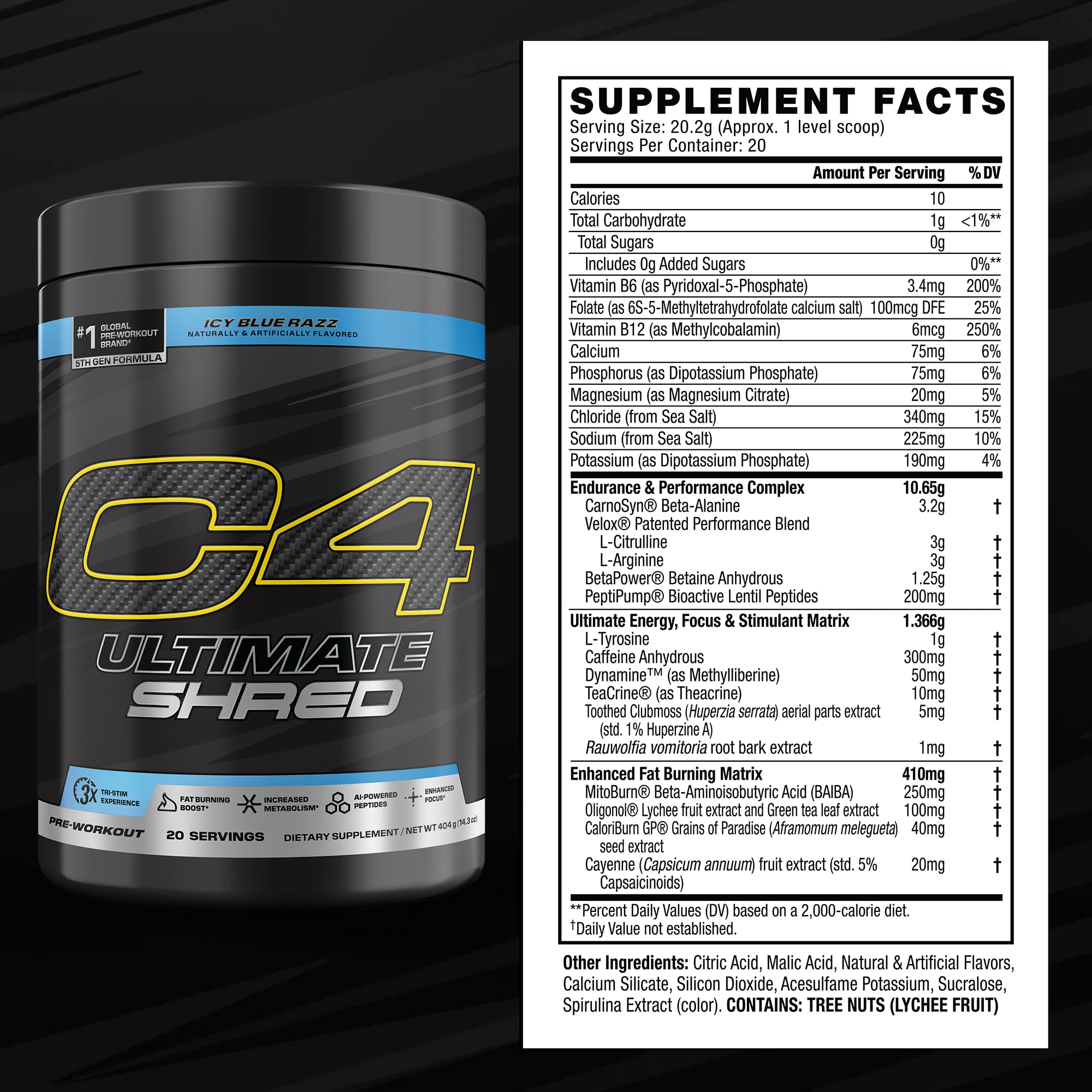 Cucharada de C4 en uso disolviéndose para energía antes del entrenamiento