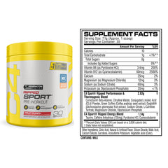Etiqueta C4 Ripped Sport con lista de ingredientes y uso seguro