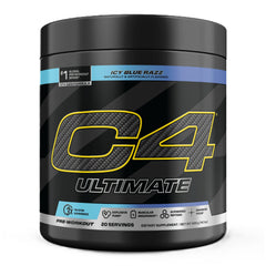 C4 envase frontal Icy Blue Razz mostrando diseño y dosis clara