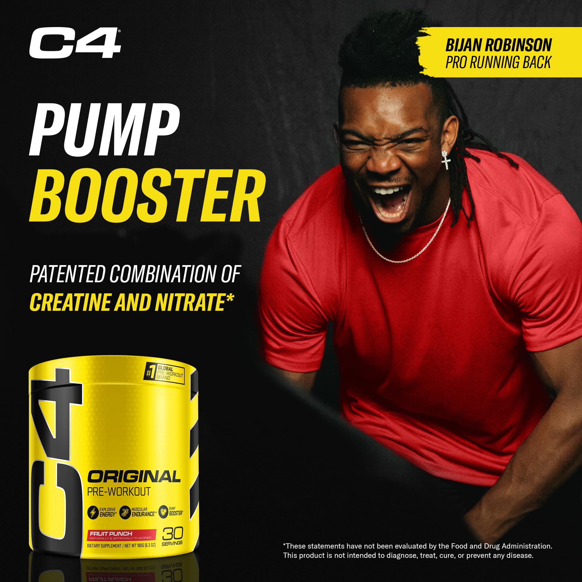 C4 bebida preparada en vaso, pre-entrenamiento listo para usar