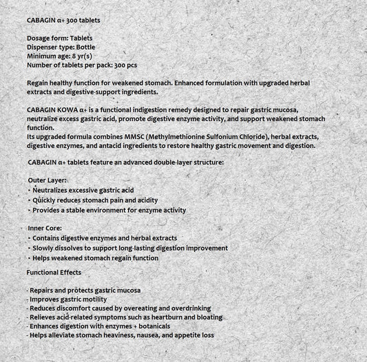 Cabaginn α+ extracto de perilla, soporte para la función estomacal