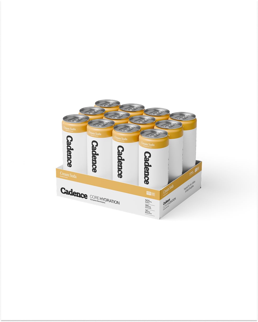 Cadence crema soda en gimnasio junto a toalla enfatizando apoyo a rendimiento