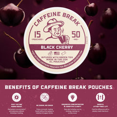 Caffeine Break etiqueta de ingredientes para confianza y origen USA