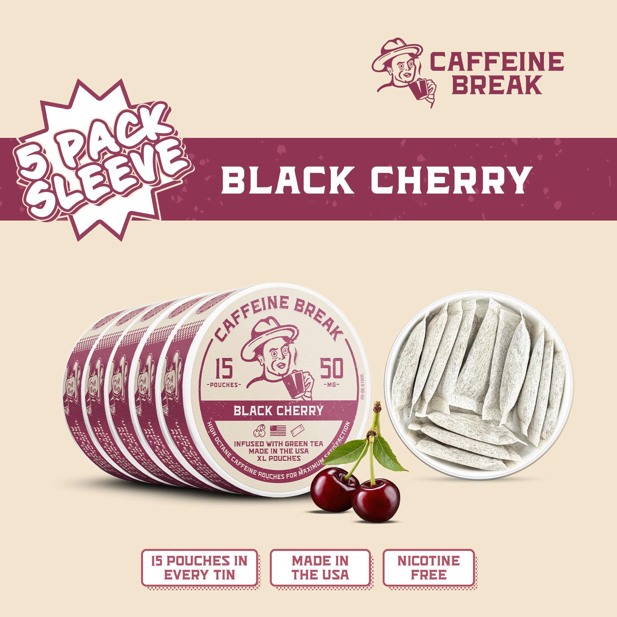 Caffeine Break latas abiertas con sobres para fácil acceso y frescura