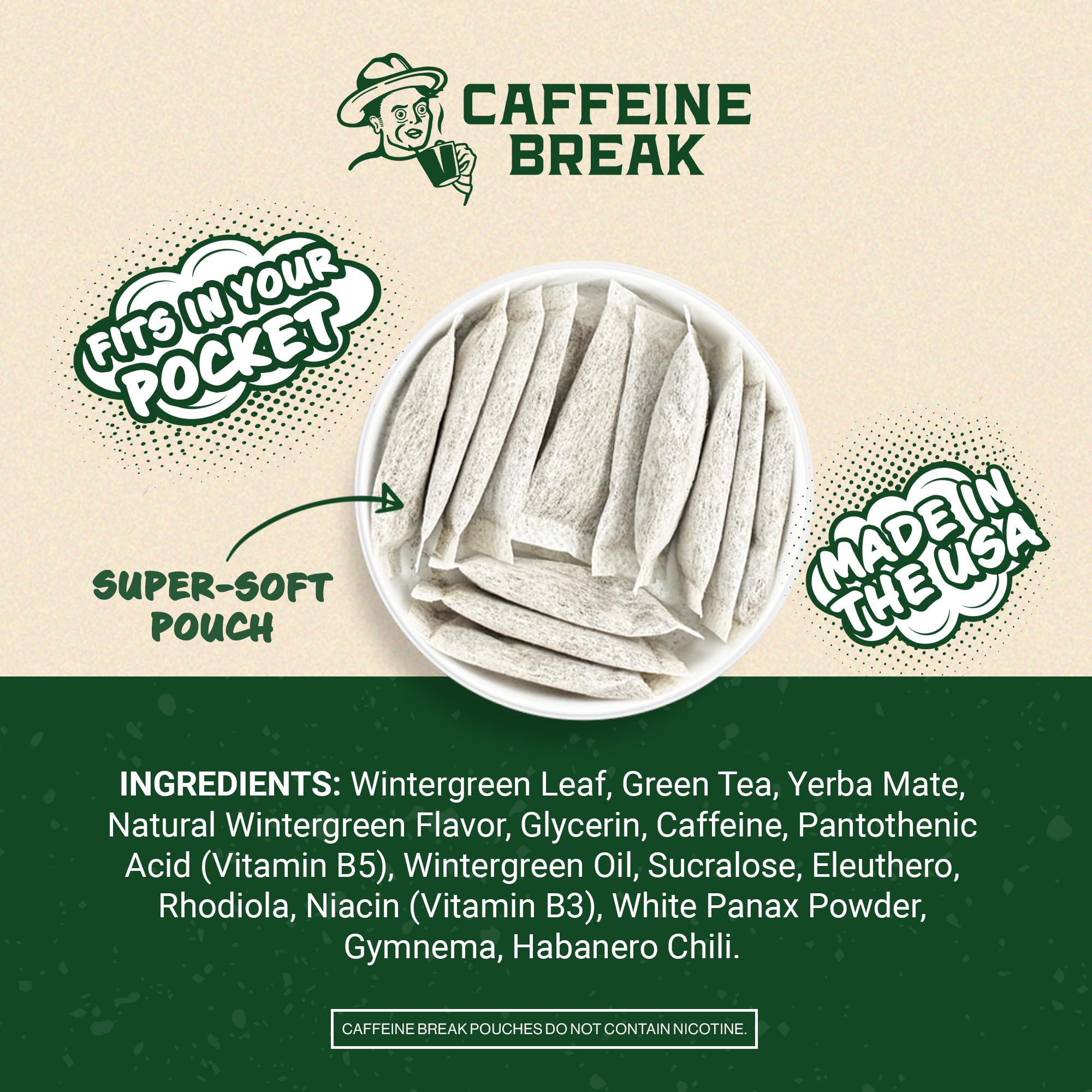 Caffeine Break pouch primer plano, textura y corte limpio