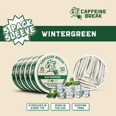Caffeine Break pouch en mano para tamaño y facilidad