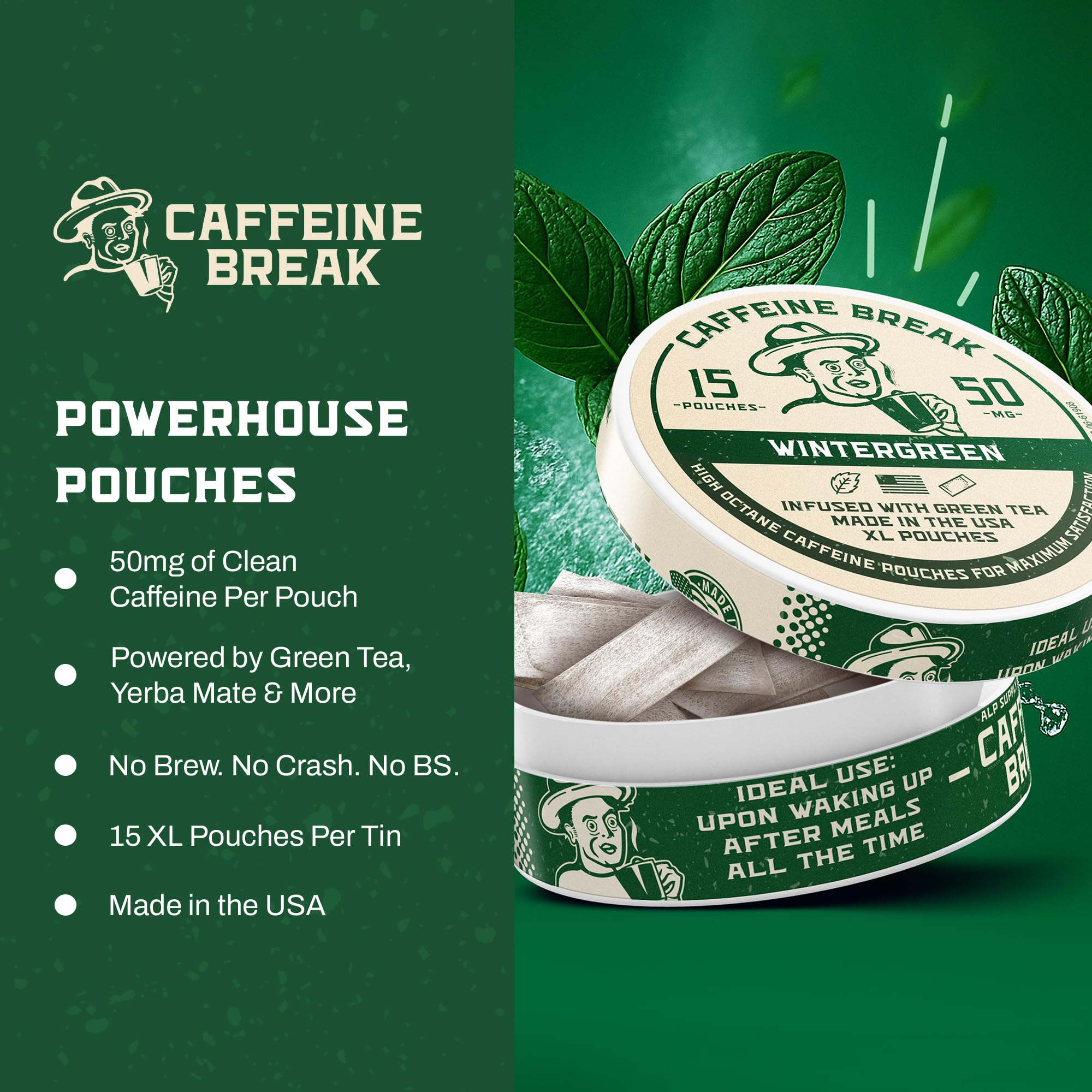 Caffeine Break pouch en exterior, energía sin bebidas