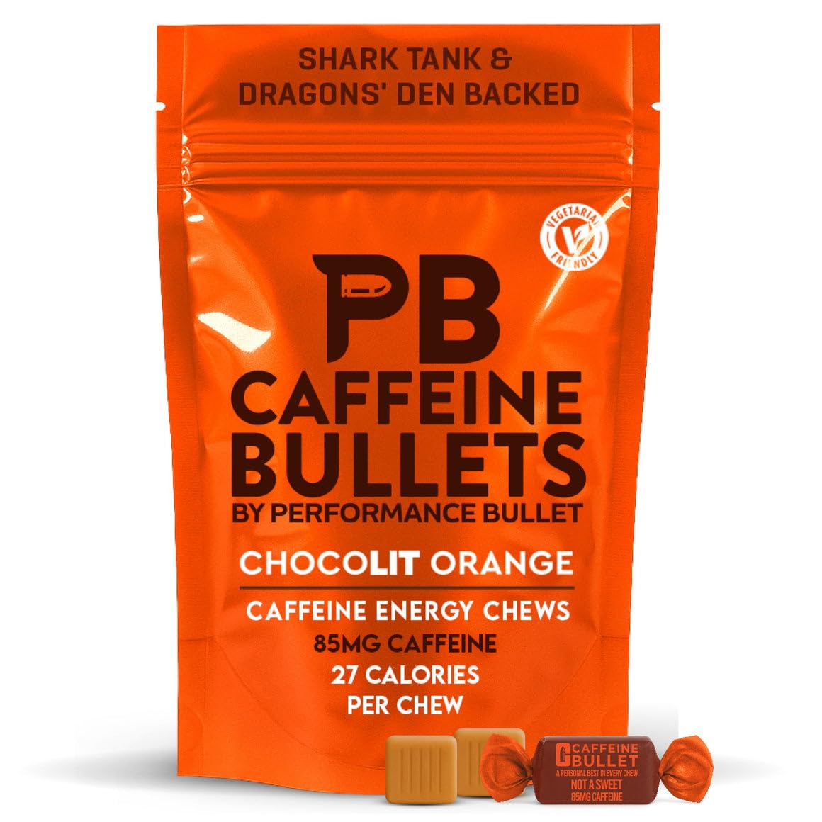 Caffeine Bullet frente del empaque mostrando 40 unidades y rápido acceso a energía