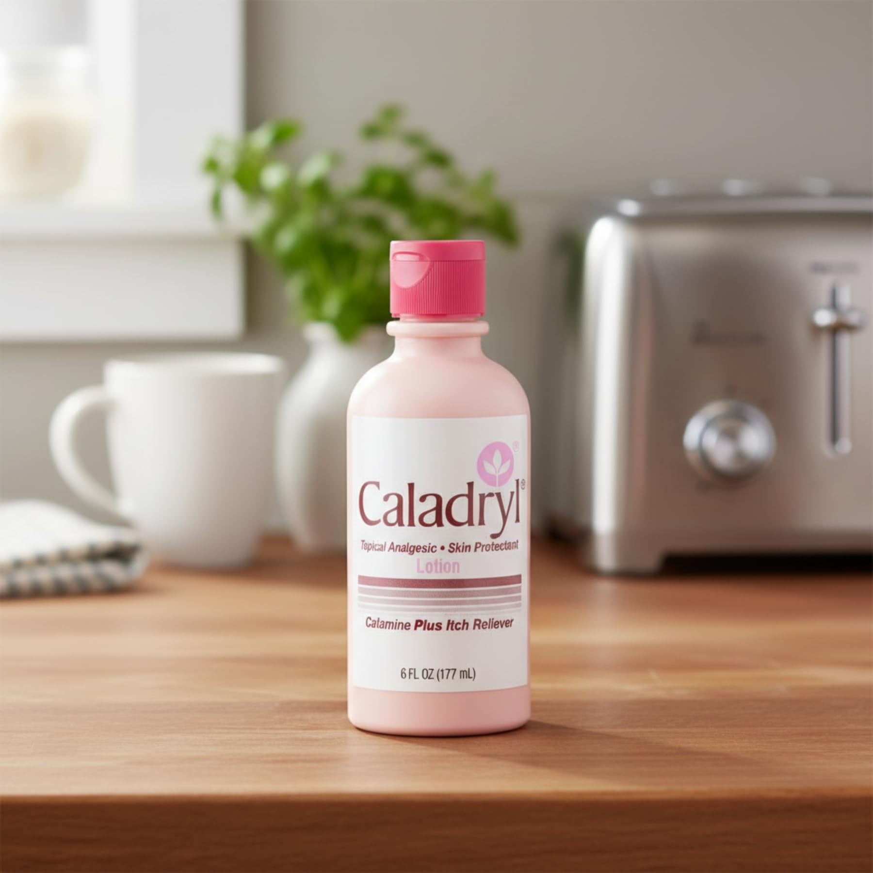 Etiqueta de Caladryl con ingredientes y uso para identificar instrucciones claras