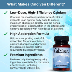 Etiqueta Calciven resaltando ingredientes clave y perfectas cantidades