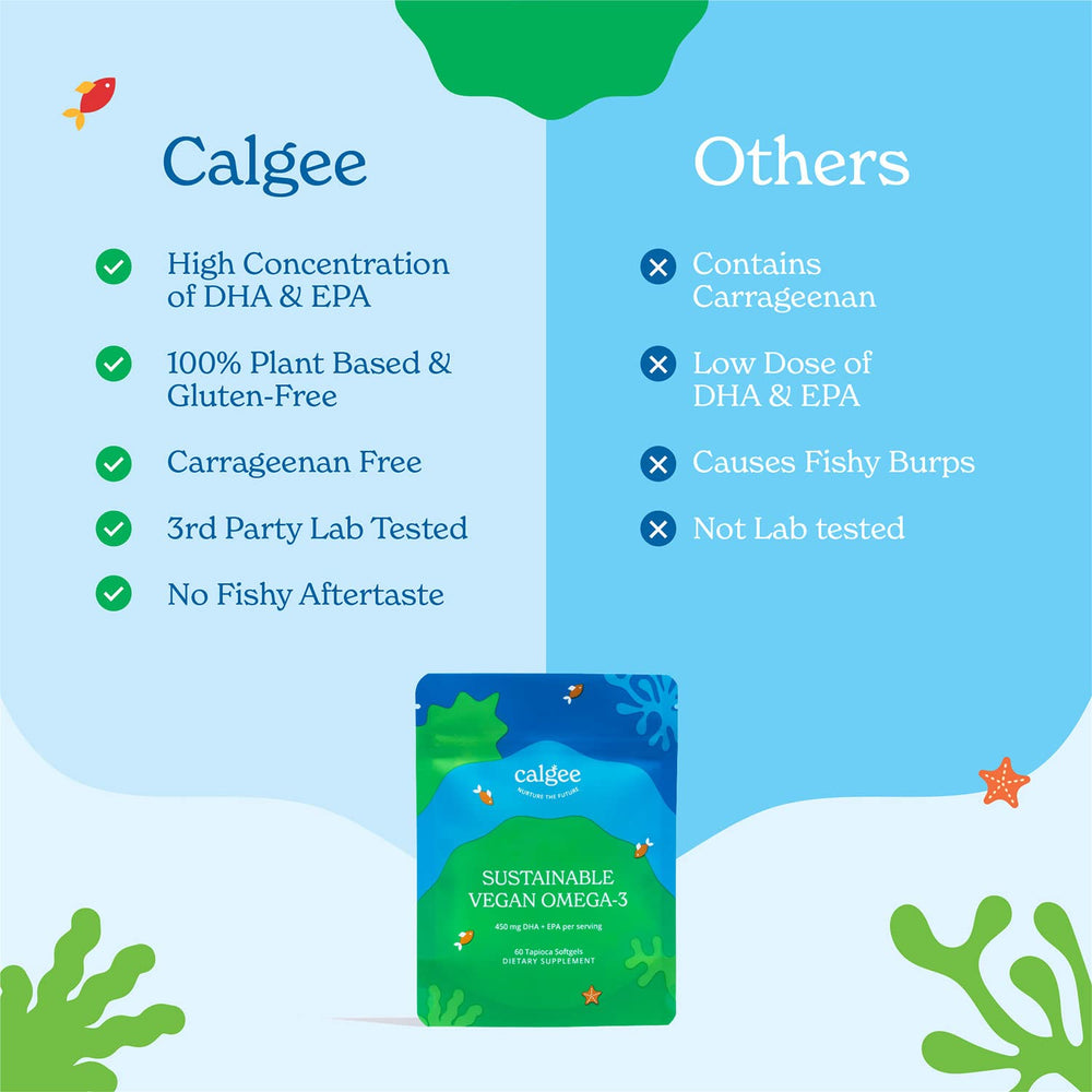 Calgee comparativa sin pescado alternativa vegetal libre de olor