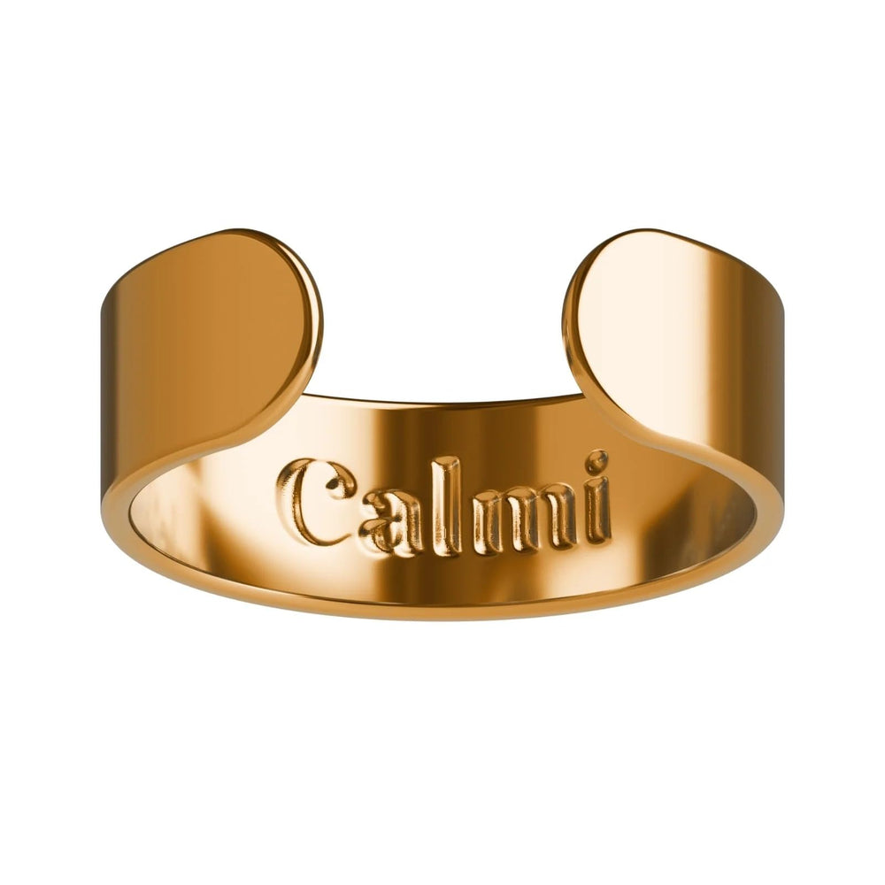 CALMI anillo frontal oro 18K, aspecto elegante y pulido