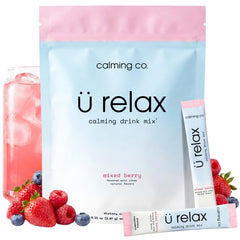 Calming Co. Ü Relax 2.0 envase frontal mostrando diseño y beneficio práctico