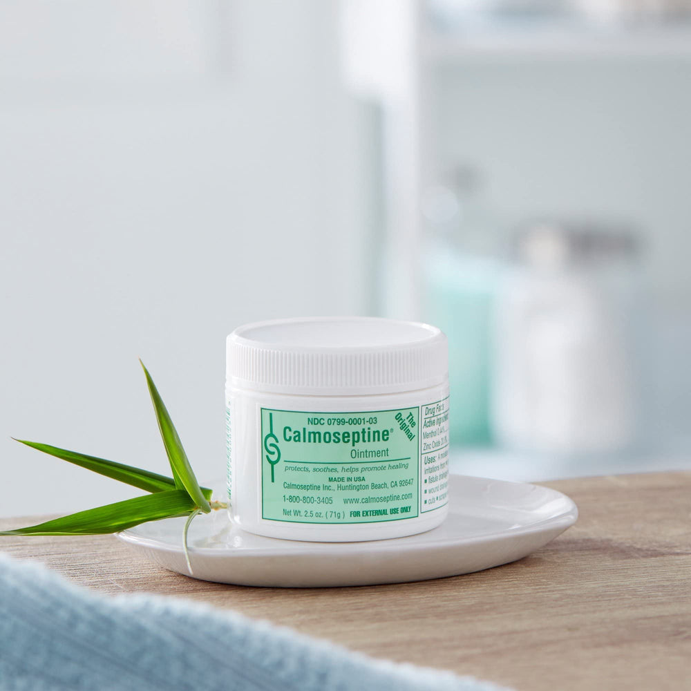 Calmoseptine etiqueta con ingredientes clave y uso recomendado