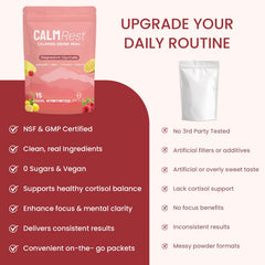 CalmRest bebida preparada en vaso, sabor raspberry lemonade refrescante y sin azúcar