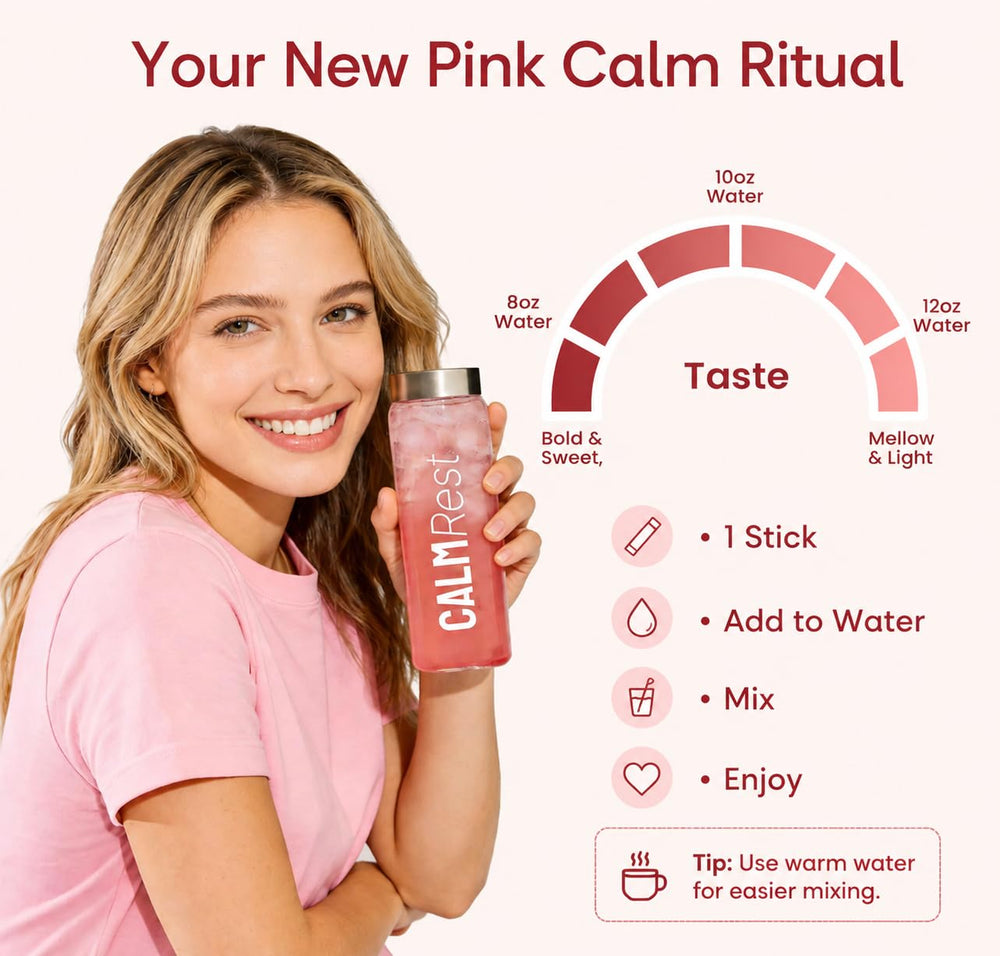 CalmRest polvo en cuchara desde sobre abierto, dosis lista y controlada