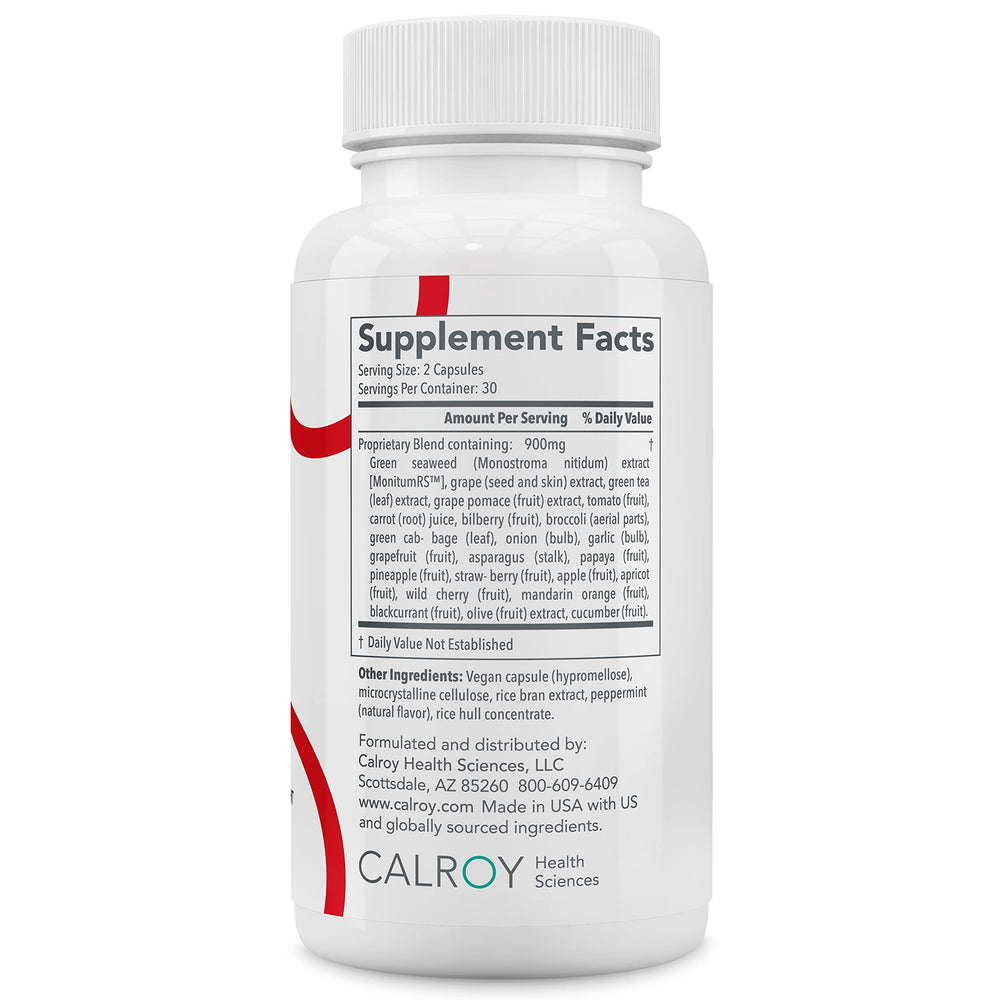 Calroy Arterosil etiqueta con lista de ingredientes y control de calidad