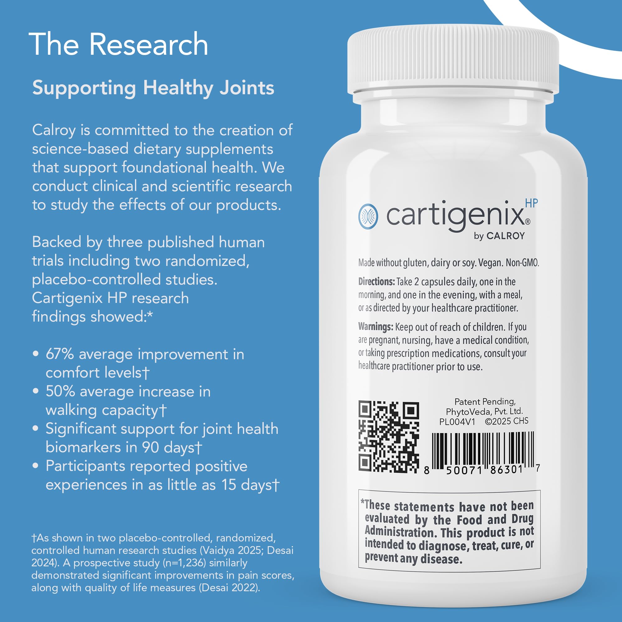 Calroy Cartigenix HP etiqueta con ingredientes y beneficios claros