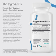 Calroy Cartigenix HP frasco junto a desayuno para rutina diaria