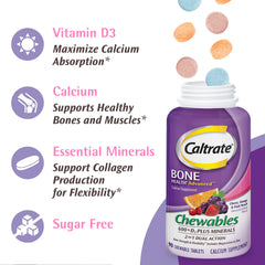 Caltrate frasco abierto con etiqueta visible y detalles de ingredientes