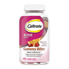 Caltrate frasco delantero con gomitas, presentación clara y práctica
