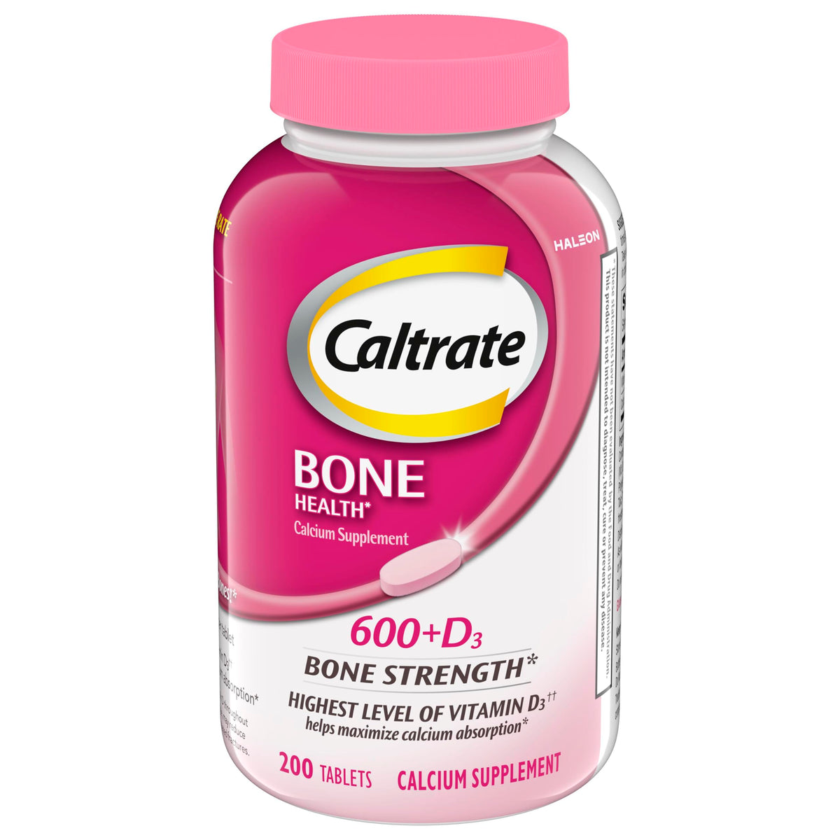 Caltrate frasco frontal mostrando la marca y cantidad, confianza en suplementación