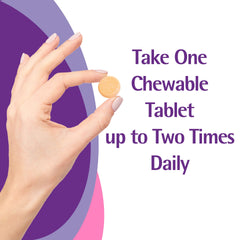 Caltrate tabletas masticables sobre fondo limpio, sabor y uso práctico
