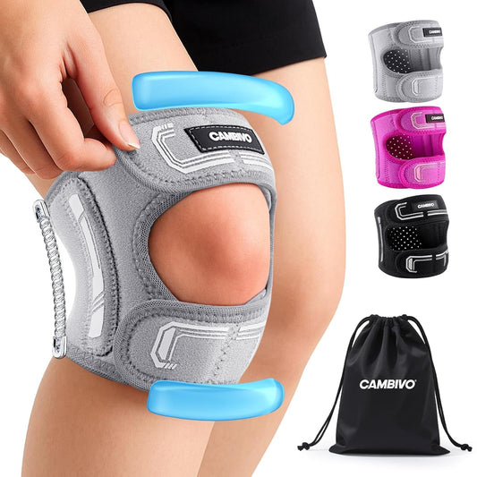CAMBIVO faja rodilla frontal mostrando ajuste cómodo y soporte