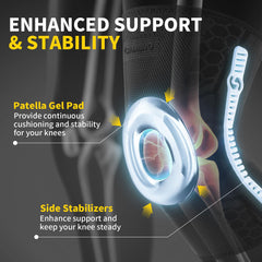CAMBIVO rodillera en uso durante carrera ofreciendo soporte dinámico y estabilidad