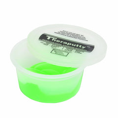 CanDo TheraPutty envase frontal mostrando color y resistencia, útil para fortalecer manos
