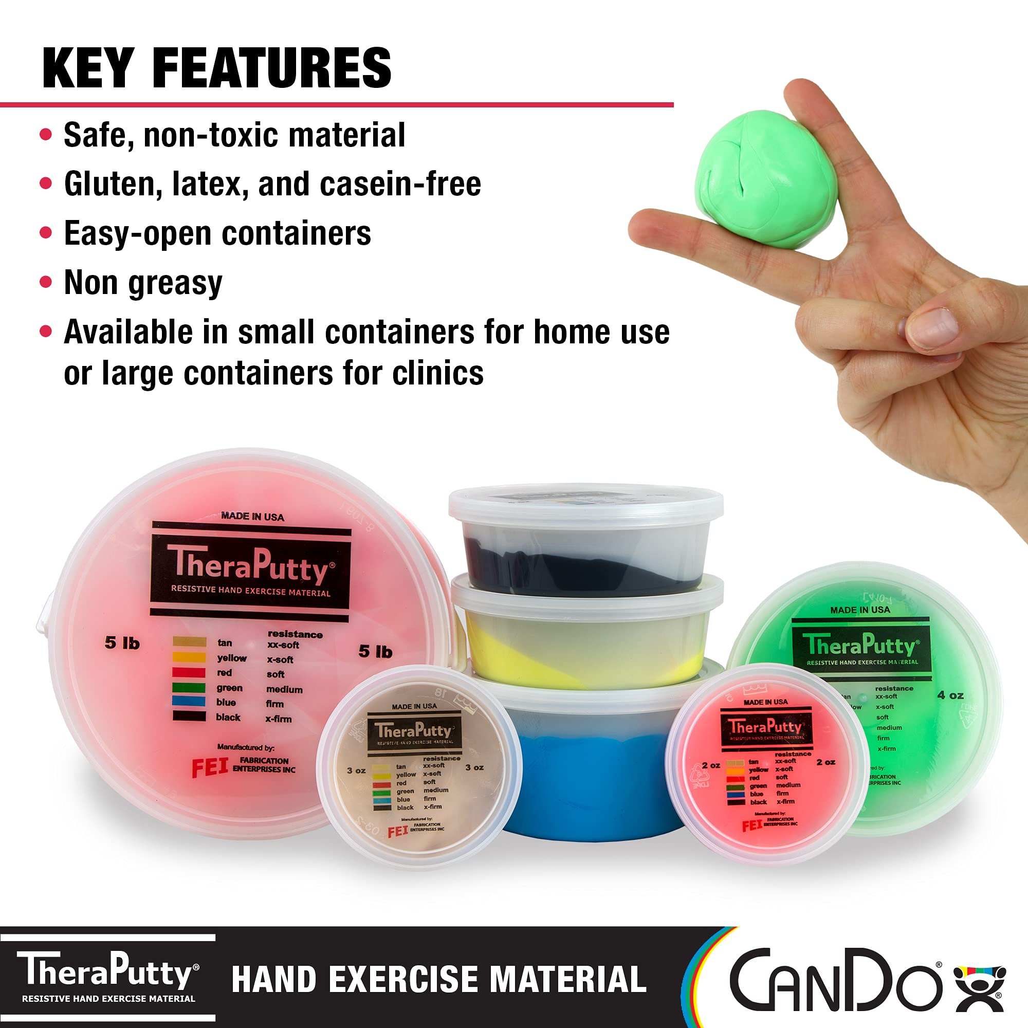 CanDo etiqueta del producto con información de resistencia media y seguridad