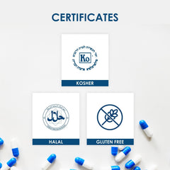 Capsuline etiqueta Kosher y Non-GMO indicando pureza y confianza