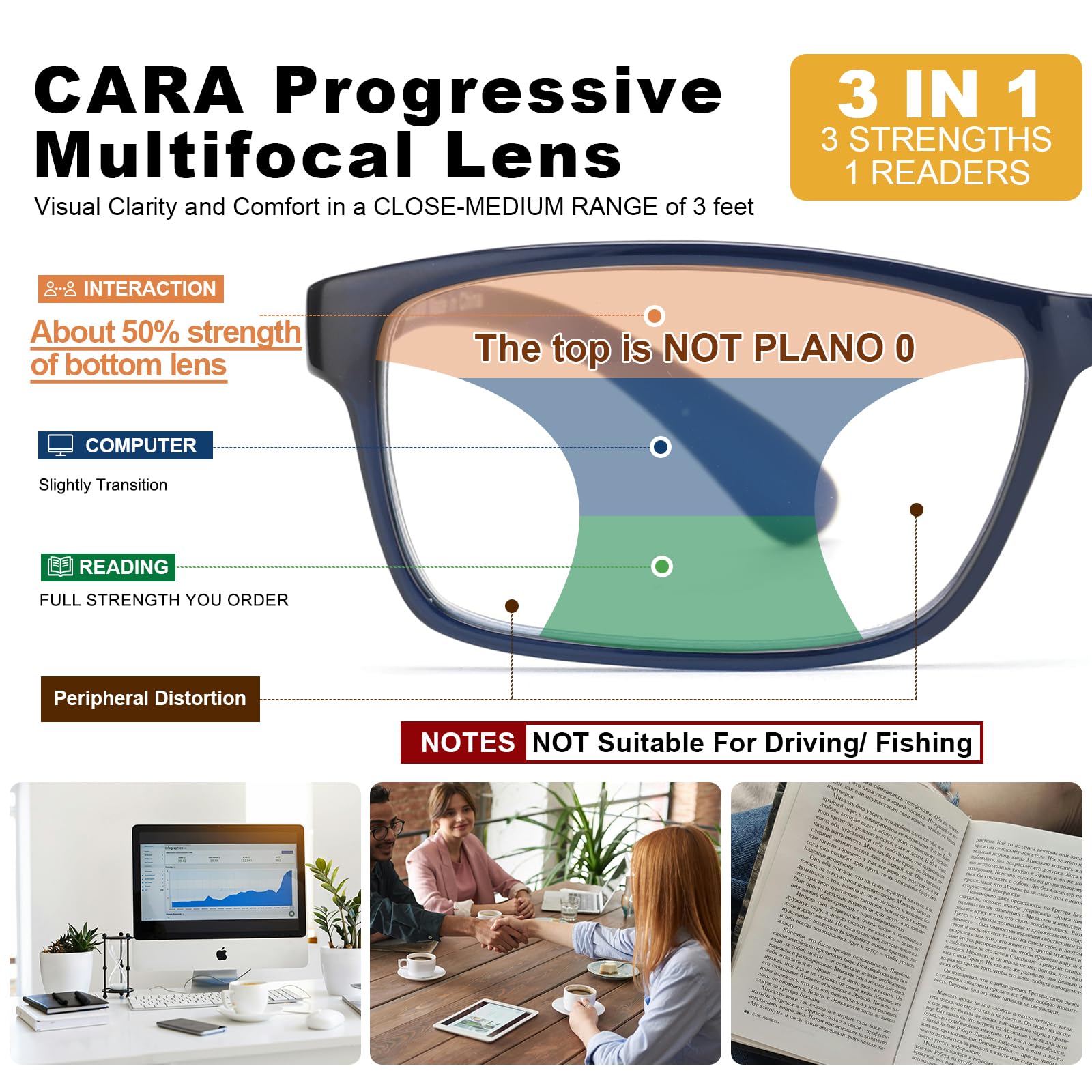CARA OPTICAL lente con recubrimiento anti luz azul y protección UV400