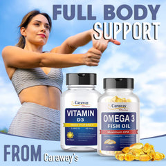 Caraway Vitamins etiqueta nutricional enfocada en EPA y DHA por porción