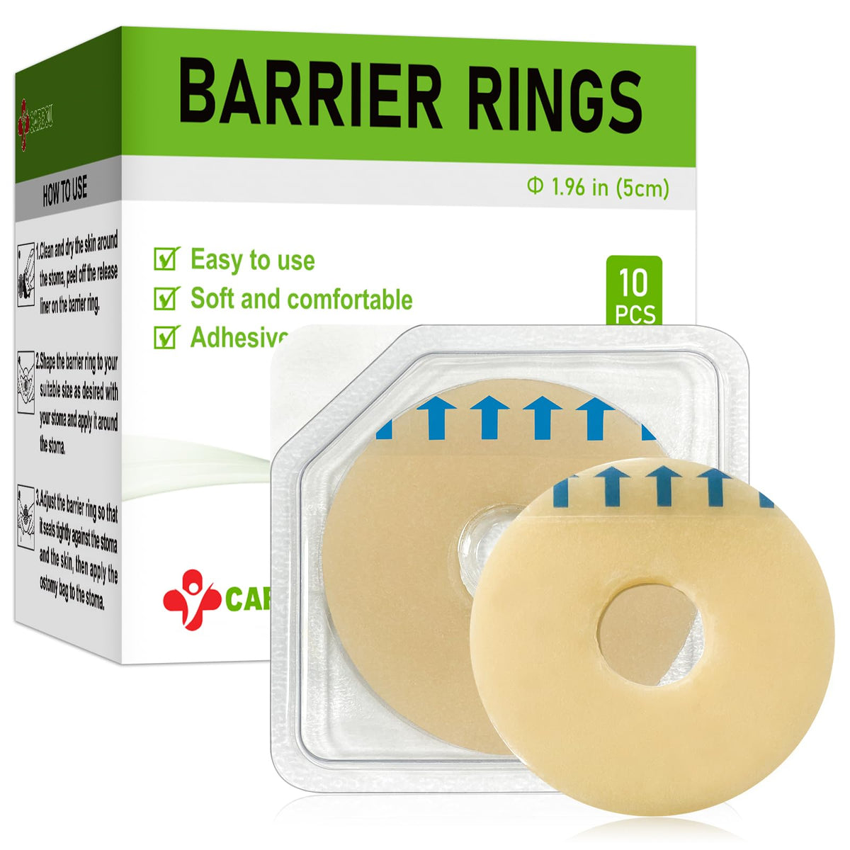 CARBOU anillo barrera frontal mostrando forma y tamaño para sellado confiable