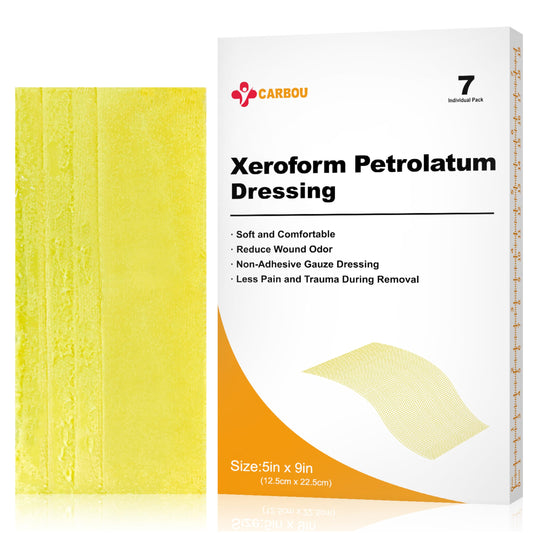 CARBOU empaque frontal de las gasas petrolato 5x9 para almacenamiento seguro