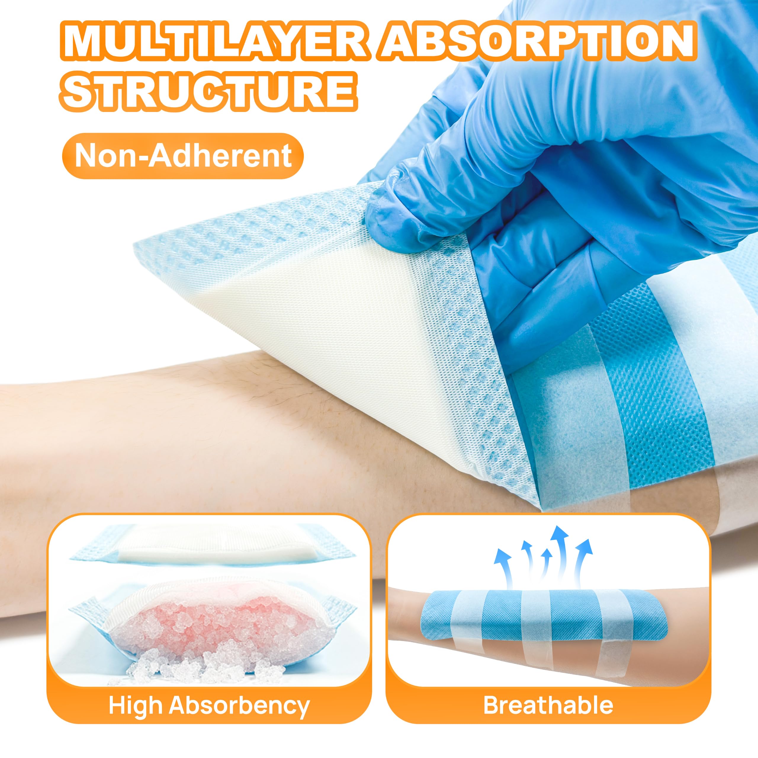 CARBOU detalle del núcleo absorbente convirtiendo exudado en gel eficaz