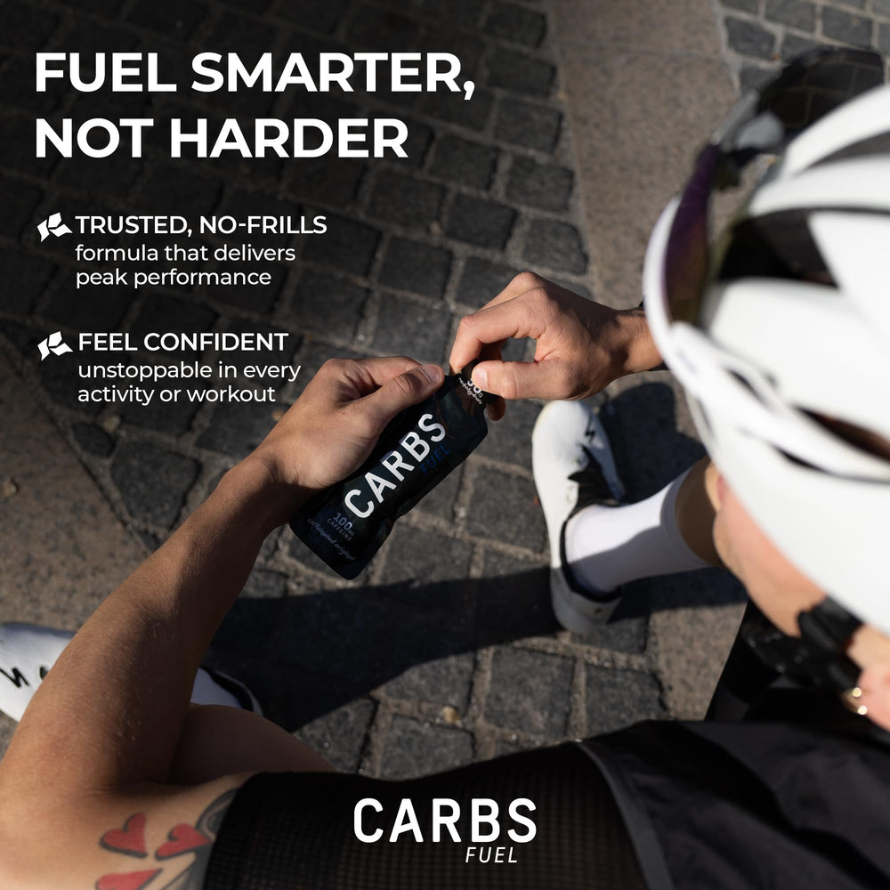 Carbs Fuel gel junto a bidón de agua, combinación ideal para absorción