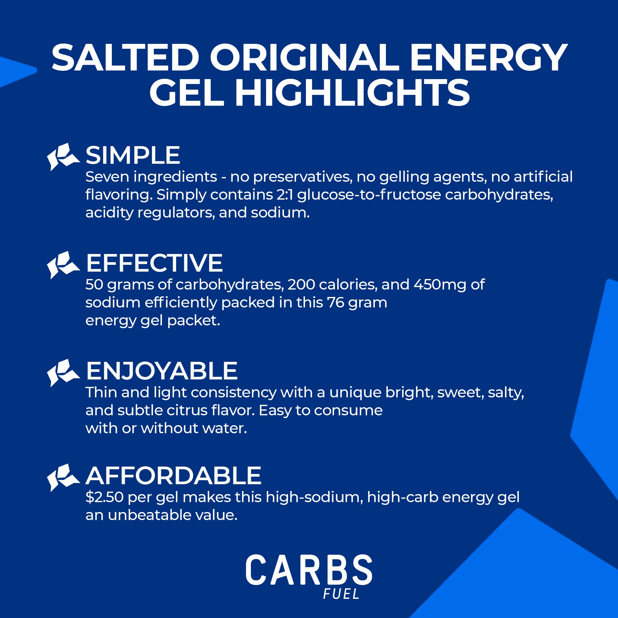 Carbs Fuel detalle de textura líquida que facilita consumo rápido