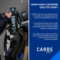 Carbs Fuel gel en uso por corredor, energía rápida en carrera