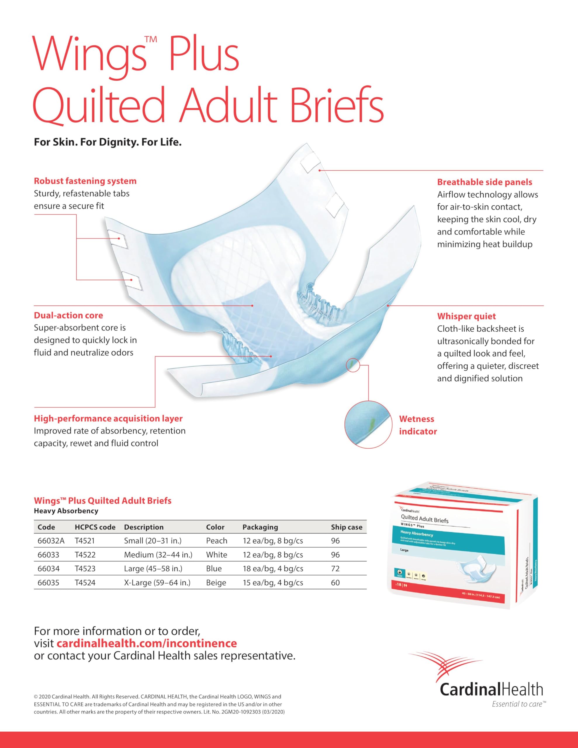 Cardinal Health detalle textura acolchada que aporta confort y control de humedad